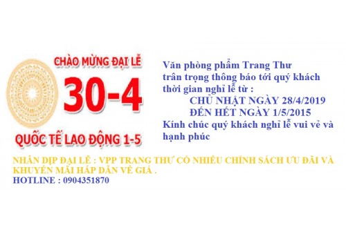 Mừng đại lễ 30/4 & 1/5